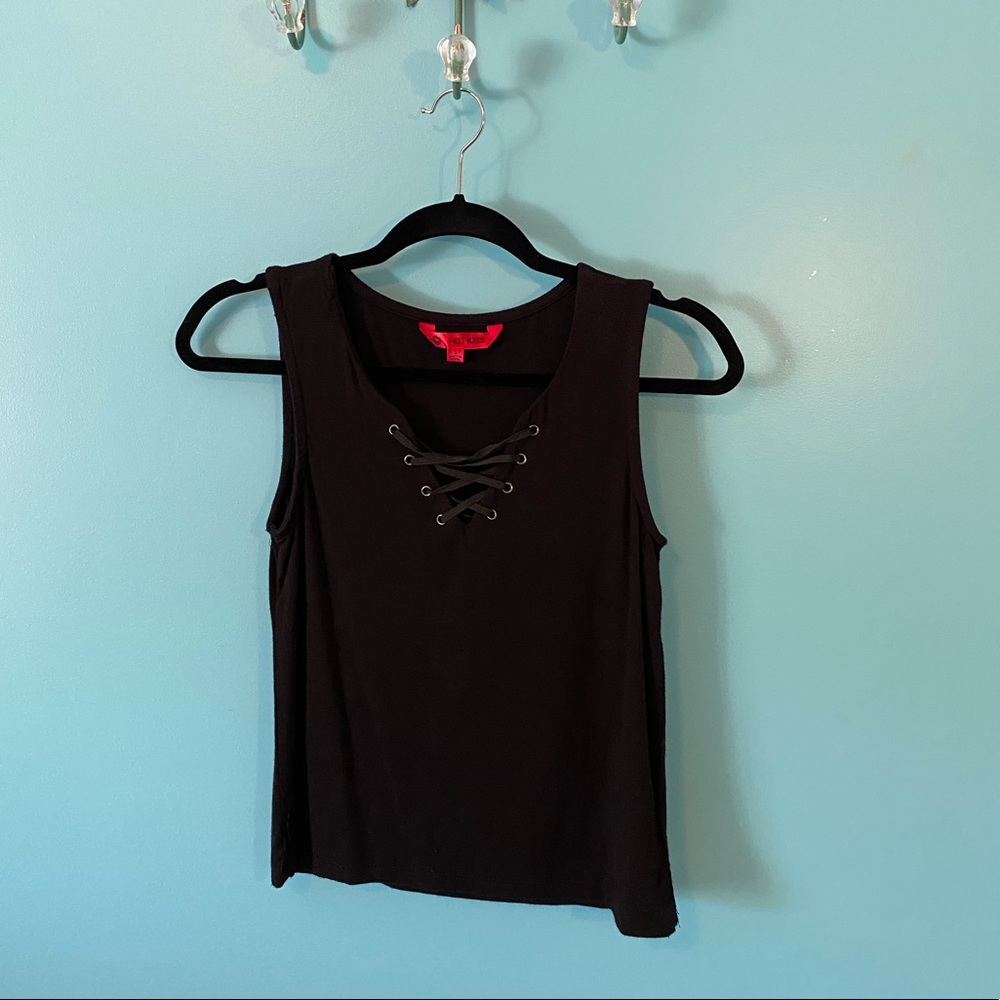 Criss Crossed Black Tank
